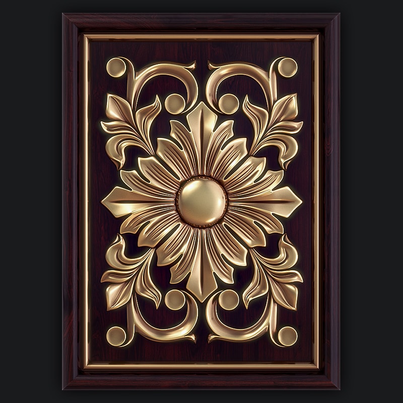 3D Model for CNC - Central Flower decor